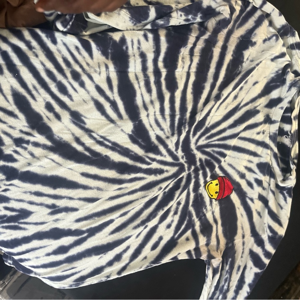 Tie-Dye Long Sleeve Shirt with Smiley Patch